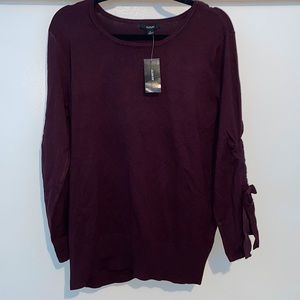 Burgundy Pullover Long Sleeve Sweater Top